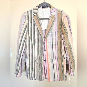 Vintage NWT Polo Ralph Striped Multicolor Mens Blazer Size 42R